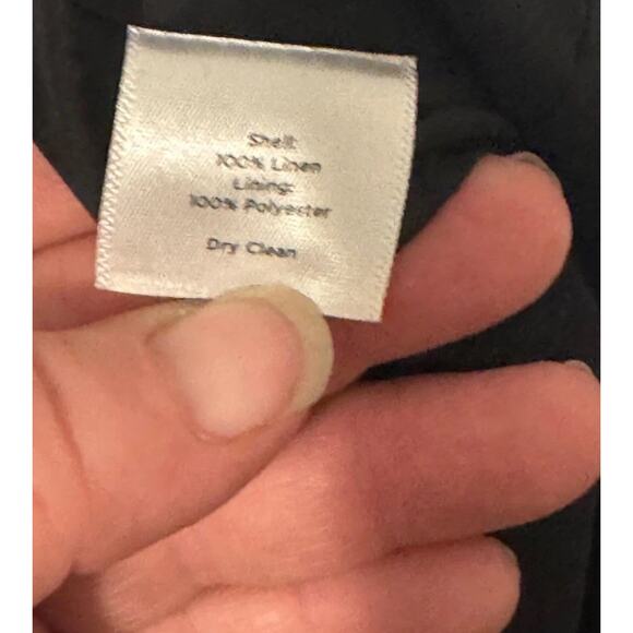 Talbots Dress 6P Black Pure Irish Linen Sheath Sleeveless Lined LBD Whimsygoth - Picture 6 of 10